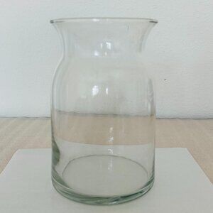 💐 Clear 💐 Milk Bottle Shaped Flared Rim Glass Vase for Floral Arrangements